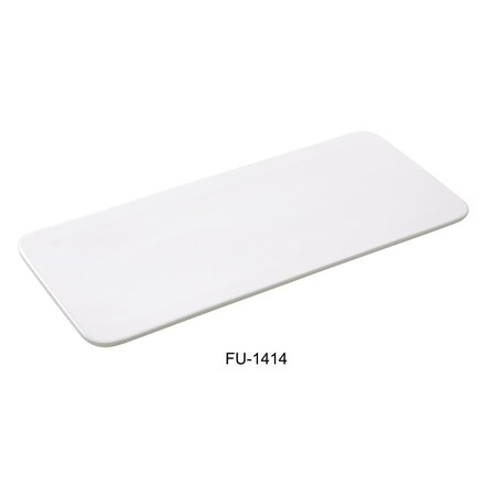 Yanco 14 x 6.5 in. Fuji Porcelain Rectangular Display Plate, Bone White, 12PK FU-1414